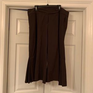 Brown wide leg ankle length pants